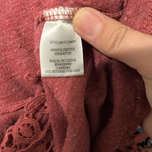 Long Sleeve Dark Red Dressy Tee - Picture 4 of 5